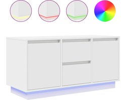 vidaXL - Tv-meubel - met - LED-verlichting - 100x41x50 - cm - wit