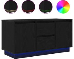 vidaXL - Tv-meubel - met - LED-verlichting - 100x41x50 - cm - zwart - eikenkleurig