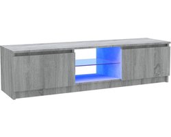 vidaXL - Tv-meubel - met - LED-verlichting - 120x30x36 - cm - grijs - sonoma - eiken