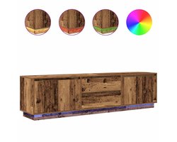 vidaXL - Tv-meubel - met - LED-verlichting - 193,5x41x50 - cm - oud - houtkleurig
