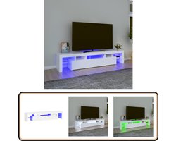 vidaXL Tv-meubel met LED-verlichting - 200 cm Wit Tv Meubel - Salon Meubilair - Led Tv Meubel - Houten Tv Kast - Witte Tv Stand