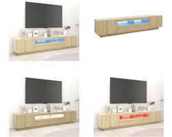 vidaXL - Tv-meubel - met - LED-verlichting - 200x35x40 - cm - sonoma - eikenkleurig