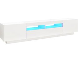 vidaXL - Tv-meubel - met - LED-verlichting - 200x35x40 - cm - wit
