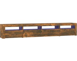 vidaXL - Tv-meubel - met - LED-verlichting - 240x35x40 - cm - gerookt - eikenkleurig