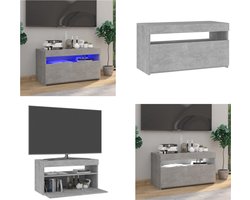 vidaXL - Tv-meubel - met - LED-verlichting - 75x35x40 - cm - betongrijs