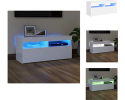 vidaXL - Tv-meubel - met - LED-verlichting - 90x35x40 - cm - wit