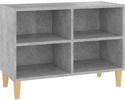 vidaXL - Tv-meubel - met - massief - houten - poten - 69,5x30x50 - cm - betongrijs