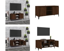 vidaXL Tv-meubel met metalen poten 103,5x35x50 cm bruin eikenkleur - Tv-meubel - Tv-meubelen - Stereokast - Televisiemeubel