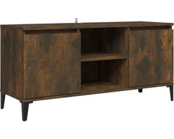 vidaXL - Tv-meubel - met - metalen - poten - 103,5x35x50 - cm - gerookt - eikenkleurig