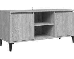 vidaXL - Tv-meubel - met - metalen - poten - 103,5x35x50 - cm - grijs - sonoma - eiken