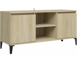 vidaXL - Tv-meubel - met - metalen - poten - 103,5x35x50 - cm - sonoma - eikenkleurig