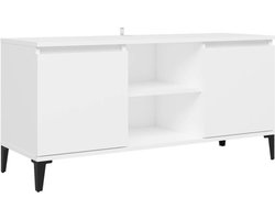 vidaXL - Tv-meubel - met - metalen - poten - 103,5x35x50 - cm - wit