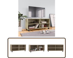 vidaXL Tv-meubel op wieltjes - Sonoma eiken 90 cm Tv-meubel - Salontafel - Houten Tv-stand - Bruine Tv-bank - Media-console