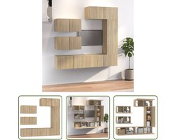vidaXL Tv Meubel Set - Televisiesectie - 6-delige Tv-meubelset bewerkt hout sonoma eikenkleurig - Salon Meubilair - Houten Tv Kast - Wandmontage Tv Kast