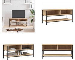 vidaXL - Tv-meubel - Sonoma - eiken - 100x35x45 - cm - bewerkt - hout