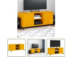 vidaXL Tv-meubel - Staal - Mosterdgeel - 100,5x39x43,5 cm Tv Meubel - Tv Kast - Meubilair - Salontafel - Livingroom Furniture