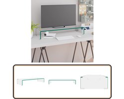 vidaXL Tv-meubel transparant 80x30x13 cm glas TV-meubel - Glas Meubilair - Monitorstandaard - Living Room Furniture - Salontafel
