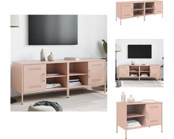 vidaXL Tv-meubel - Tv-meubelen - Tv Kast - Opbergkast - Tv-meubelen 2 st 68x39x50,5 cm staal roze