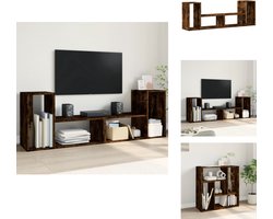 vidaXL Tv-meubel - Tv-meubelen - Tv Kast - Opbergkast - Tv-meubelen 2 st 75x30x50 cm bewerkt hout gerookt eikenkleurig
