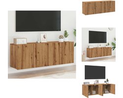 vidaXL Tv-meubel - Tv-meubelen - Tv Kast - Opbergkast - Tv-meubels 2 st wandgemonteerd 60x30x41cm artisanaal eikenkleur