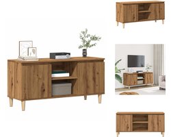 vidaXL Tv-meubel - Tv-meubels - Tv-kast - Hifi-kast - Tv-meubel 102x35x50 cm bewerkt hout artisanaal eikenkleur