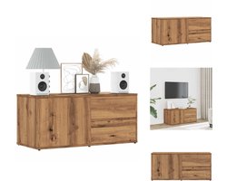 vidaXL Tv-meubel - Tv-meubels - Tv-kast - Hifi-kast - Tv-meubel 80x34x35,5 cm bewerkt hout artisanaal eikenkleur