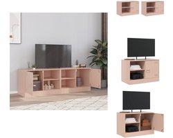 vidaXL Tv-meubel - Tv-meubels - Tv Kast - Opbergkast - Tv-meubelen 2 st 67x39x44 cm staal roze