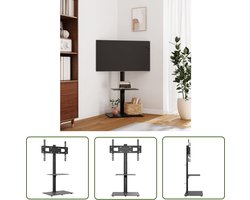 vidaXL Tv Meubel - Tv Standaard - Tv-standaard hoekmodel 2-laags voor 32-65 inch zwart - Zwarte Tv Standaard - Hoek Tv Standaard - Tv Kast