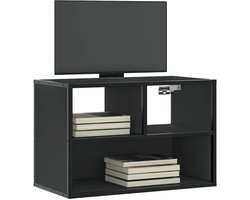 vidaXL Tv-meubel zwart 60x31x39,5 cm hout & metaal Tv-meubel - Salontafel - Media Kast - Industrieel Meubilair - Compact Tv-meubel