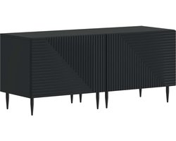 vidaXL - Tv-meubel - Zwart - Bewerkt - hout