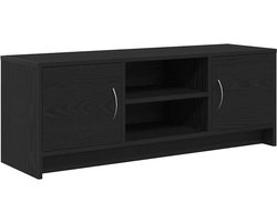 vidaXL - TV-meubel - Zwart - Eiken - 102x30x37,5 - cm - Engineered - Wood