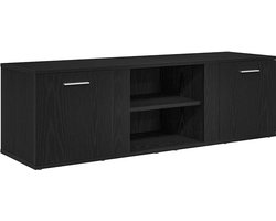 vidaXL - TV-meubel - Zwart - Eiken - 120x34x37 - cm - Bewerkt - Hout