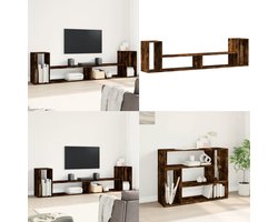 vidaXL Tv-meubelen 2 st 100x30x50 cm bewerkt hout gerookt eikenkleurig - Tv-meubel - Tv-meubelen - Tv Kast - Opbergkast