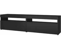 vidaXL Tv-meubelen 2 st met LED-verlichting 75x35x40 cm zwart, tv-meubel, hifi-meubel, media-kast, tv-meubel met LED-verlichting, hifi-kast, tv kast