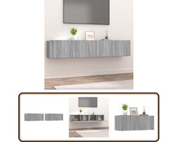 vidaXL Tv-meubelen - 2 stuks - Grijs Sonoma Eiken Tv Meubel - Houten Tv Kast - Grijze Tv Kast - Salon Meubilair - Woonkamer Decoratie