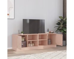 vidaXL Tv-meubelen - 2 stuks - Staal - Roze Tv Meubel - Staal Meubilair - Rozerood Interieur - Salontafel - Opbergkast