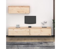 vidaXL Tv-meubelen - 3 stuks - Massief Grenenhout Televisie Kast - Tv Meubilair - Houten Tv Kast - Grenoble Hout - Vintage Tv Kast