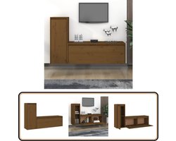 vidaXL Tv-meubelen - Massief Grenenhout - Honingbruin Televisie Meubel - Tv Kast - Hifi Meubel - Houten Meubilair - Klassieke Tv Stand