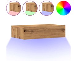 vidaXL - Tv-meubels - 2 - st - met - LED's - 60x35x15,5 - cm - artisanaal - eikenkleur