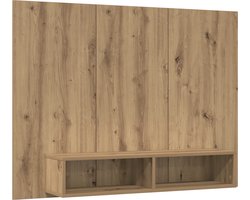 vidaXL - Tv-meubelset - 120 - x - 23,5 - x - 90 - cm - Artisan - Eiken - Bewerkt - hout