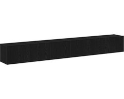 vidaXL - Tv-meubelset - 3 - pcs - Zwart - eiken - 80 - x - 30 - x - 30 - cm - Bewerkt - hout