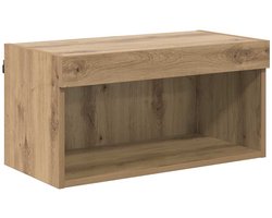 vidaXL - Tv-meubelset - met - LED - Wandgemonteerd - Artisan - Eiken - Bewerkt - hout