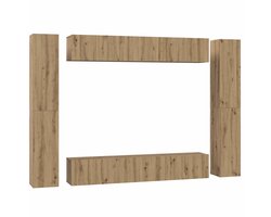 vidaXL - Tv-meubelset - Wandgemonteerd - 10 - pcs - Artisan - Eiken - Bewerkt - hout