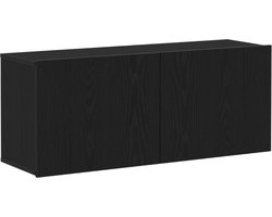 vidaXL - Tv-meubelset - Zwart - Eiken - 100 - x - 30 - x - 41 - cm - Bewerkt - hout