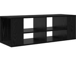 vidaXL - Tv-meubelset - Zwart - Eiken - 102 - x - 35 - x - 35 - cm - Bewerkt - hout