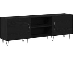 vidaXL - Tv-meubelset - Zwart - Eiken - 150 - x - 30 - x - 50 - cm - Bewerkt - hout