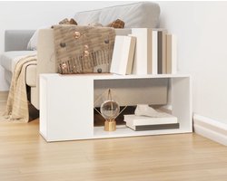 vidaXL Tv Meubilair - Televisiekast - Tv-meubel 80x24x32 cm bewerkt hout wit - Houten Tv Stand - Klassieke Tv Kast - Wit Tv Meubel