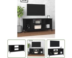 vidaXL TV Meubilair - TV Kast - Tv-meubel 102x35x45 cm bewerkt hout zwart - Mediakast - Salontafel - Houten Tv Stand