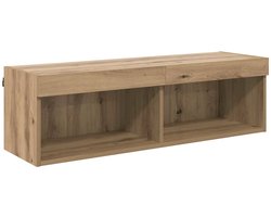 vidaXL - TV - Wandkast - 100 - x - 30 - x - 30 - cm - Artisan - Eiken - Bewerkt - hout