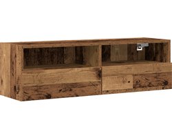 vidaXL - TV - Wandkast - 100 - x - 30 - x - 30 - cm - Oud - hout - Bewerkt - hout